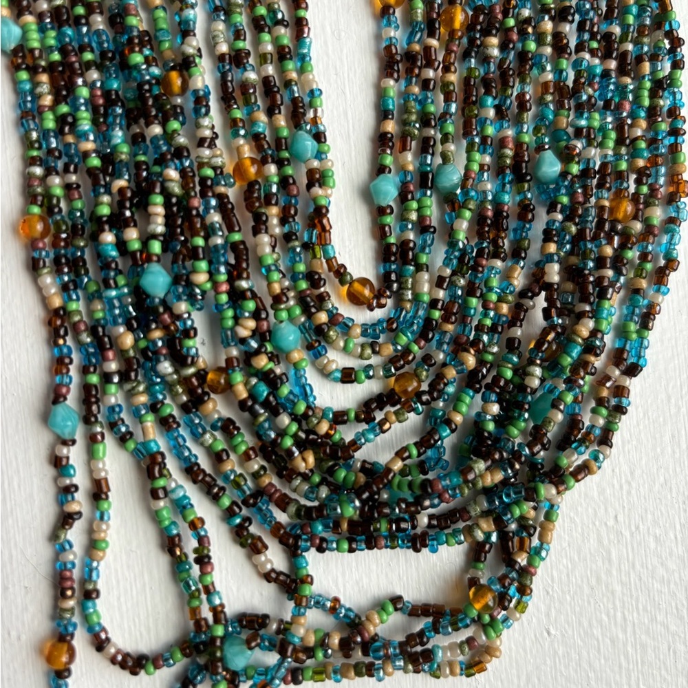 Multicolor Multi-Strand Beaded Necklace - Picture 2 of 3
